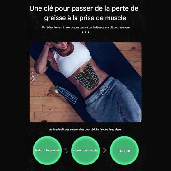 Stimulateur Musculaire – Renforce tes muscles facilement, sans salle de sport.